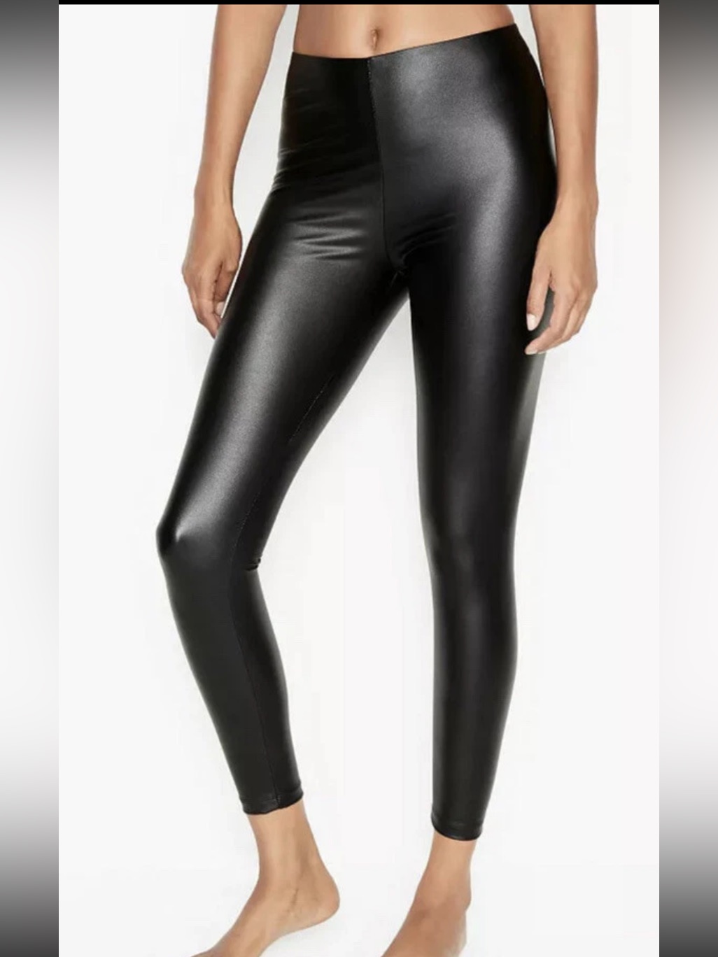 Victoria's Secret Shiny Faux Leather Leggings - Black